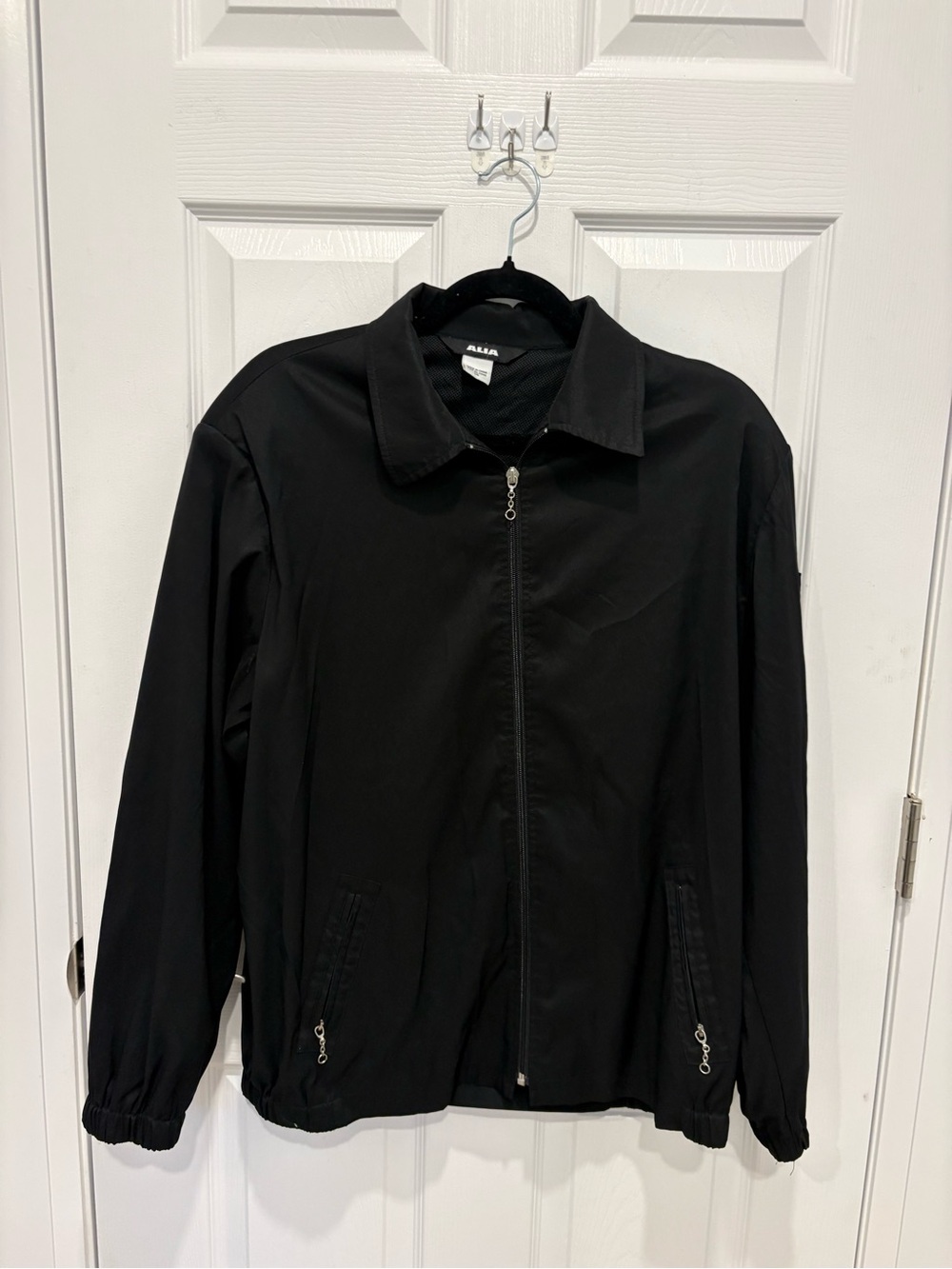 Alia Black Zip-Front Lightweight Jacket #1276